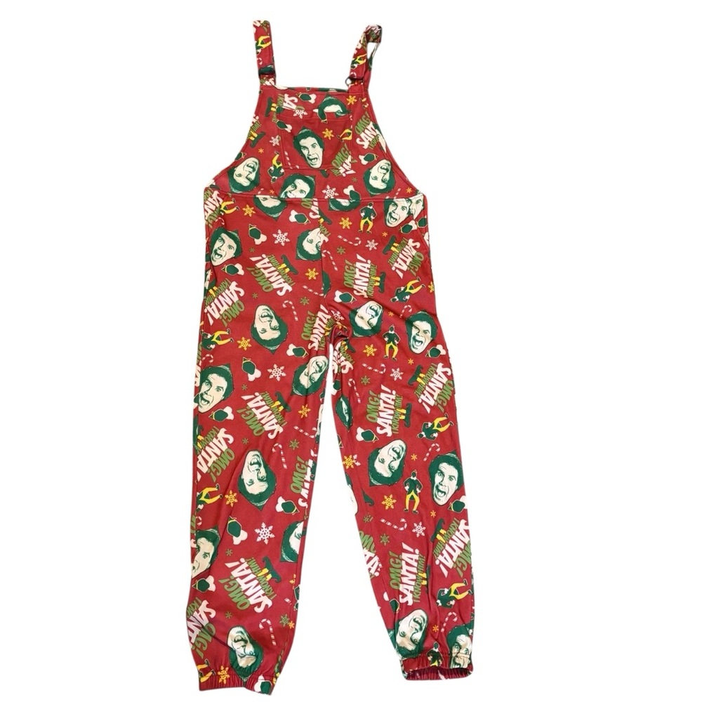 ELF Jumpsuit Small Unisex Loungewear Red Buddy “OMG! Santa! I know him!” Green